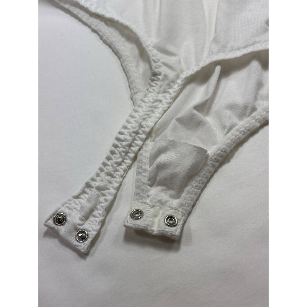 Wolford Tokio String Bodysuit White Small Scoop Neck Modal Elastane Modal - Picture 6 of 7